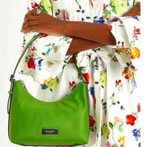 NEW Kate Spade New York ** SAM Icon small green nylon shoulder bag